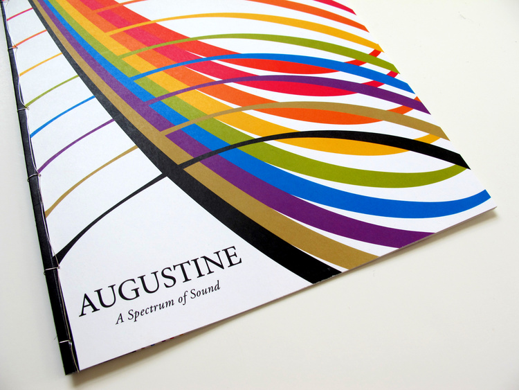 project type: BOOKLET client: AUGUSTINE detail: BOUND WITH GUITAR STRING